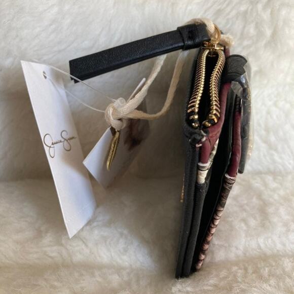 Brand New Jessica Simpson Card Holder Port Python - Black - Gold Accents - Picture 8 of 8